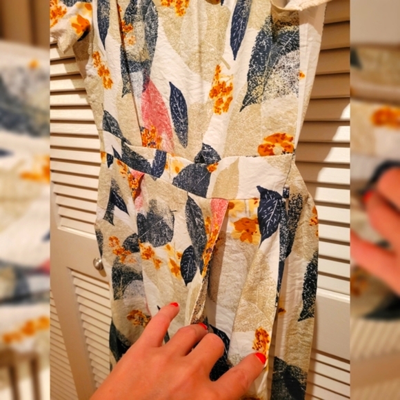 NWT SM WORDROBE Printed Leafs Dress 100 COTTON - Picture 12 of 16